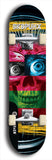 Skateboard deck: Limited edition, North American maple skateboard deck designed by underground artist BellyRash - available widths 7.5 to 8.5 inches in both mellow concave and steep concave shapes. Artwork: SK8PUNX logo brand popsicle-shaped deck