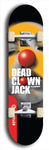 Skateboard deck: Limited edition, North American maple skateboard deck designed by underground artist BellyRash - available widths 7.5 to 8.5 inches in both mellow concave and steep concave shapes. Artwork: DEAD CLOWN JACK logo brand popsicle-shaped deck