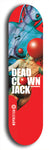 Skateboard deck: Limited edition, North American maple skateboard deck designed by underground artist BellyRash - available widths 7.5 to 8.5 inches in both mellow concave and steep concave shapes. Artwork: DEAD CLOWN JACK logo brand popsicle-shaped deck