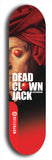 Skateboard deck: Limited edition, North American maple skateboard deck designed by underground artist BellyRash - available widths 7.5 to 8.5 inches in both mellow concave and steep concave shapes. Artwork: DEAD CLOWN JACK logo brand popsicle-shaped deck