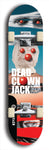 Skateboard deck: Limited edition, North American maple skateboard deck designed by underground artist BellyRash - available widths 7.5 to 8.5 inches in both mellow concave and steep concave shapes. Artwork: DEAD CLOWN JACK logo brand popsicle-shaped deck