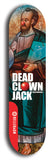 Skateboard deck: Limited edition, North American maple skateboard deck designed by underground artist BellyRash - available widths 7.5 to 8.5 inches in both mellow concave and steep concave shapes. Artwork: DEAD CLOWN JACK logo brand popsicle-shaped deck