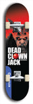 Skateboard deck: Limited edition, North American maple skateboard deck designed by underground artist BellyRash - available widths 7.5 to 8.5 inches in both mellow concave and steep concave shapes. Artwork: DEAD CLOWN JACK logo brand popsicle-shaped deck