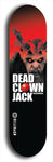 Skateboard deck: Limited edition, North American maple skateboard deck designed by underground artist BellyRash - available widths 7.5 to 8.5 inches in both mellow concave and steep concave shapes. Artwork: DEAD CLOWN JACK logo brand popsicle-shaped deck