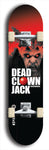 Skateboard deck: Limited edition, North American maple skateboard deck designed by underground artist BellyRash - available widths 7.5 to 8.5 inches in both mellow concave and steep concave shapes. Artwork: DEAD CLOWN JACK logo brand popsicle-shaped deck