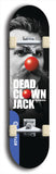 Skateboard deck: Limited edition, North American maple skateboard deck designed by underground artist BellyRash - available widths 7.5 to 8.5 inches in both mellow concave and steep concave shapes. Artwork: DEAD CLOWN JACK logo brand popsicle-shaped deck