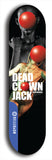 Skateboard deck: Limited edition, North American maple skateboard deck designed by underground artist BellyRash - available widths 7.5 to 8.5 inches in both mellow concave and steep concave shapes. Artwork: DEAD CLOWN JACK logo brand popsicle-shaped deck