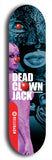 Skateboard deck: Limited edition, North American maple skateboard deck designed by underground artist BellyRash - available widths 7.5 to 8.5 inches in both mellow concave and steep concave shapes. Artwork: DEAD CLOWN JACK logo brand popsicle-shaped deck