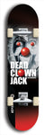 Skateboard deck: Limited edition, North American maple skateboard deck designed by underground artist BellyRash - available widths 7.5 to 8.5 inches in both mellow concave and steep concave shapes. Artwork: DEAD CLOWN JACK logo brand popsicle-shaped deck