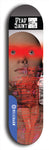 Skateboard deck: Limited edition, North American maple skateboard deck designed by underground artist BellyRash - available widths 7.5 to 8.5 inches in both mellow concave and steep concave shapes. Artwork: DEAD SAINT logo brand popsicle-shaped deck