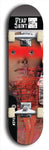 Skateboard deck: Limited edition, North American maple skateboard deck designed by underground artist BellyRash - available widths 7.5 to 8.5 inches in both mellow concave and steep concave shapes. Artwork: DEAD SAINT logo brand popsicle-shaped deck