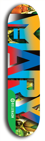 North American maple skateboard deck designed by underground artist BellyRash -- available in widths between 7.5 to 8.5 inches in both mellow concave and steep concave shapes from the BellyRash Limited Edition Blitz Deck series: Mary