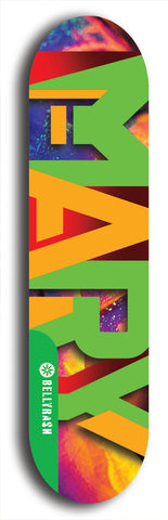 North American maple skateboard deck designed by underground artist BellyRash -- available in widths between 7.5 to 8.5 inches in both mellow concave and steep concave shapes from the BellyRash Limited Edition Blitz Deck series: Mary