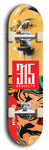 North American maple skateboard deck designed by underground artist BellyRash -- available in widths between 7.5 to 8.5 inches in both mellow concave and steep concave shapes. Artwork: street art and street artist and red 315 Brooklyn logo