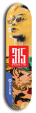 North American maple skateboard deck designed by underground artist BellyRash -- available in widths between 7.5 to 8.5 inches in both mellow concave and steep concave shapes. Artwork: street art and street artist and red 315 Brooklyn logo