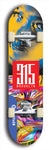 North American maple skateboard deck designed by underground artist BellyRash -- available in widths between 7.5 to 8.5 inches in both mellow concave and steep concave shapes. Artwork: street art and street artist and red 315 Brooklyn logo