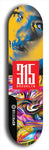 North American maple skateboard deck designed by underground artist BellyRash -- available in widths between 7.5 to 8.5 inches in both mellow concave and steep concave shapes. Artwork: street art and street artist and red 315 Brooklyn logo