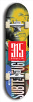 North American maple skateboard deck designed by underground artist BellyRash -- available in widths between 7.5 to 8.5 inches in both mellow concave and steep concave shapes. Artwork: street art and street artist and red 315 Brooklyn logo