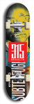 North American maple skateboard deck designed by underground artist BellyRash -- available in widths between 7.5 to 8.5 inches in both mellow concave and steep concave shapes. Artwork: street art and street artist and red 315 Brooklyn logo