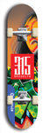 North American maple skateboard deck designed by underground artist BellyRash -- available in widths between 7.5 to 8.5 inches in both mellow concave and steep concave shapes. Artwork: street art and street artist and red 315 Brooklyn logo