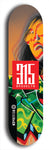 North American maple skateboard deck designed by underground artist BellyRash -- available in widths between 7.5 to 8.5 inches in both mellow concave and steep concave shapes. Artwork: street art and street artist and red 315 Brooklyn logo