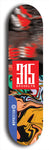 North American maple skateboard deck designed by underground artist BellyRash -- available in widths between 7.5 to 8.5 inches in both mellow concave and steep concave shapes. Artwork: street art and street artist and red 315 Brooklyn logo