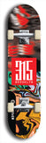 North American maple skateboard deck designed by underground artist BellyRash -- available in widths between 7.5 to 8.5 inches in both mellow concave and steep concave shapes. Artwork: street art and street artist and red 315 Brooklyn logo