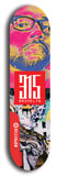 North American maple skateboard deck designed by underground artist BellyRash -- available in widths between 7.5 to 8.5 inches in both mellow concave and steep concave shapes. Artwork: street art and street artist and red 315 Brooklyn logo