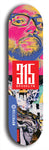 North American maple skateboard deck designed by underground artist BellyRash -- available in widths between 7.5 to 8.5 inches in both mellow concave and steep concave shapes. Artwork: street art and street artist and red 315 Brooklyn logo