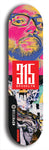 North American maple skateboard deck designed by underground artist BellyRash -- available in widths between 7.5 to 8.5 inches in both mellow concave and steep concave shapes. Artwork: street art and street artist and red 315 Brooklyn logo