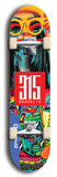 North American maple skateboard deck designed by underground artist BellyRash -- available in widths between 7.5 to 8.5 inches in both mellow concave and steep concave shapes. Artwork: street art and street artist and red 315 Brooklyn logo