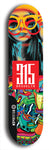 North American maple skateboard deck designed by underground artist BellyRash -- available in widths between 7.5 to 8.5 inches in both mellow concave and steep concave shapes. Artwork: street art and street artist and red 315 Brooklyn logo