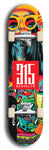 North American maple skateboard deck designed by underground artist BellyRash -- available in widths between 7.5 to 8.5 inches in both mellow concave and steep concave shapes. Artwork: street art and street artist and red 315 Brooklyn logo