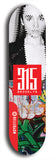 North American maple skateboard deck designed by underground artist BellyRash -- available in widths between 7.5 to 8.5 inches in both mellow concave and steep concave shapes. Artwork: street art and street artist and red 315 Brooklyn logo