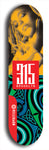 North American maple skateboard deck designed by underground artist BellyRash -- available in widths between 7.5 to 8.5 inches in both mellow concave and steep concave shapes. Artwork: street art and street artist and red 315 Brooklyn logo