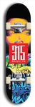 North American maple skateboard deck designed by underground artist BellyRash -- available in widths between 7.5 to 8.5 inches in both mellow concave and steep concave shapes. Artwork: street art and street artist and red 315 Brooklyn logo