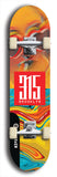 North American maple skateboard deck designed by underground artist BellyRash -- available in widths between 7.5 to 8.5 inches in both mellow concave and steep concave shapes. Artwork: street art and street artist and red 315 Brooklyn logo