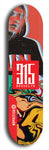 North American maple skateboard deck designed by underground artist BellyRash -- available in widths between 7.5 to 8.5 inches in both mellow concave and steep concave shapes. Artwork: street art and street artist and red 315 Brooklyn logo