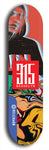 North American maple skateboard deck designed by underground artist BellyRash -- available in widths between 7.5 to 8.5 inches in both mellow concave and steep concave shapes. Artwork: street art and street artist and red 315 Brooklyn logo