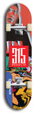 North American maple skateboard deck designed by underground artist BellyRash -- available in widths between 7.5 to 8.5 inches in both mellow concave and steep concave shapes. Artwork: street art and street artist and red 315 Brooklyn logo