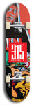 North American maple skateboard deck designed by underground artist BellyRash -- available in widths between 7.5 to 8.5 inches in both mellow concave and steep concave shapes. Artwork: street art and street artist and red 315 Brooklyn logo