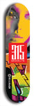 North American maple skateboard deck designed by underground artist BellyRash -- available in widths between 7.5 to 8.5 inches in both mellow concave and steep concave shapes. Artwork: street art and street artist and red 315 Brooklyn logo