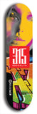 North American maple skateboard deck designed by underground artist BellyRash -- available in widths between 7.5 to 8.5 inches in both mellow concave and steep concave shapes. Artwork: street art and street artist and red 315 Brooklyn logo