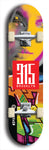 North American maple skateboard deck designed by underground artist BellyRash -- available in widths between 7.5 to 8.5 inches in both mellow concave and steep concave shapes. Artwork: street art and street artist and red 315 Brooklyn logo