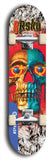 Limited edition, North American maple skateboard deck designed by underground artist BellyRash -- available in widths 7.5 to 8.5 inches in both mellow concave and steep concave shapes. Artwork: 8Rsku brand popsicle-shaped skateboard deck.