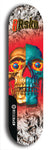 Limited edition, North American maple skateboard deck designed by underground artist BellyRash -- available in widths 7.5 to 8.5 inches in both mellow concave and steep concave shapes. Artwork: 8Rsku brand popsicle-shaped skateboard deck.