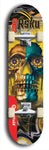 Limited edition, North American maple skateboard deck designed by underground artist BellyRash -- available in widths 7.5 to 8.5 inches in both mellow concave and steep concave shapes. Artwork: 8Rsku brand popsicle-shaped skateboard deck.