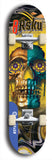 Limited edition, North American maple skateboard deck designed by underground artist BellyRash -- available in widths 7.5 to 8.5 inches in both mellow concave and steep concave shapes. Artwork: 8Rsku brand popsicle-shaped skateboard deck.