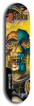 Limited edition, North American maple skateboard deck designed by underground artist BellyRash -- available in widths 7.5 to 8.5 inches in both mellow concave and steep concave shapes. Artwork: 8Rsku brand popsicle-shaped skateboard deck.