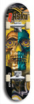 Limited edition, North American maple skateboard deck designed by underground artist BellyRash -- available in widths 7.5 to 8.5 inches in both mellow concave and steep concave shapes. Artwork: 8Rsku brand popsicle-shaped skateboard deck.